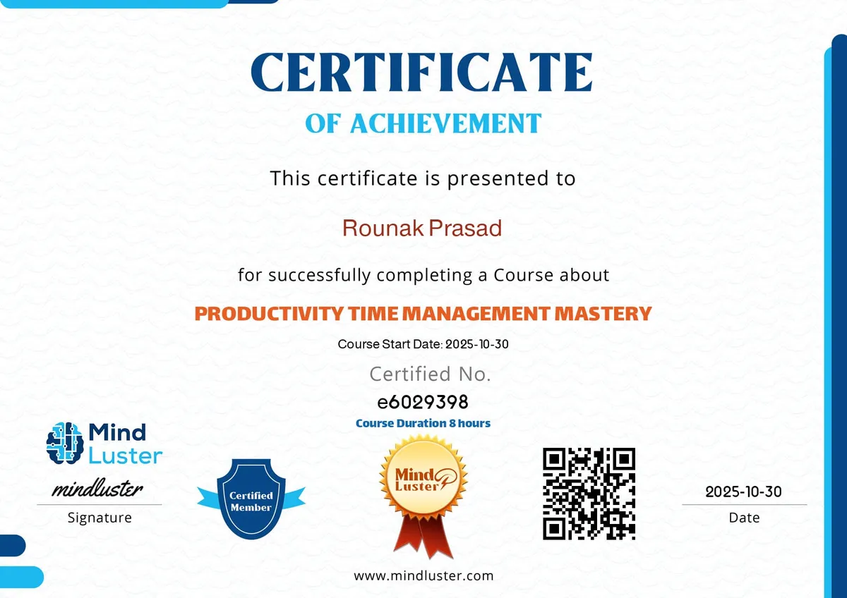 Time Management Certificate